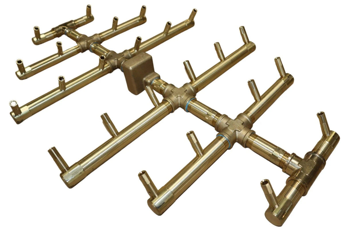 Circular Tree-Style Burner: 240,000 BTU Warming Trends Crossfire Brass Burner Kit (CFBCT240) 18″ x 24″ – Openings 29″ to 37″