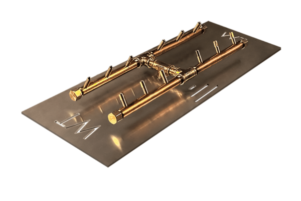 H-Style Burner: 120,000 BTU Warming Trends Crossfire Brass Burner Kit (CFBH120) 18″ x 7″ – Openings 28″ x 15″ or Larger