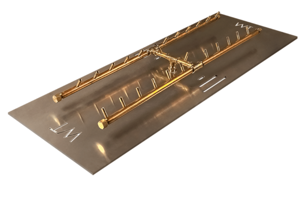 H-Style Burner: 240,000 BTU Warming Trends Crossfire Brass Burner Kit (CFBH240) 36″ x 9″ – For 46” x 17” Opening or Larger