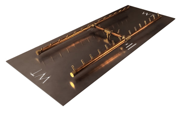 H-Style Burner: 300,000 BTU Warming Trends Crossfire Brass Burner Kit (CFBH300) 42″ x 14″ – For 56” x 25” Opening or Larger