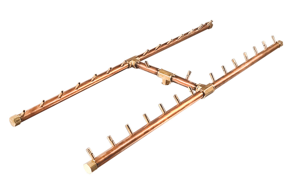 H-Style Burner: 300,000 BTU Warming Trends Crossfire Brass Burner Kit (CFBH300) 42″ x 14″ – For 56” x 25” Opening or Larger