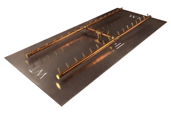 H-Style Burner: 340,000 BTU Warming Trends Crossfire Brass Burner Kit (CFBH340) 48″ x 14″ – For 62” x 25” Opening or Larger