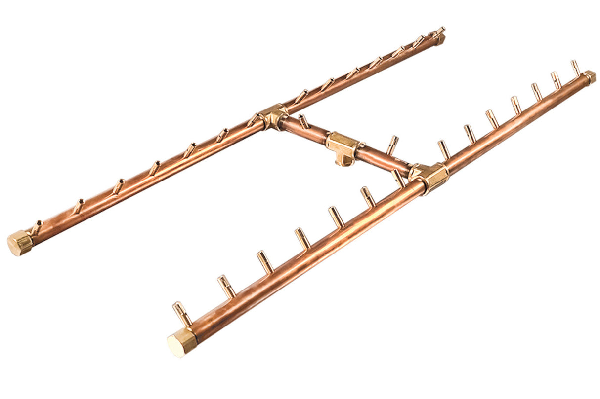 H-Style Burner: 340,000 BTU Warming Trends Crossfire Brass Burner Kit (CFBH340) 48″ x 14″ – For 62” x 25” Opening or Larger