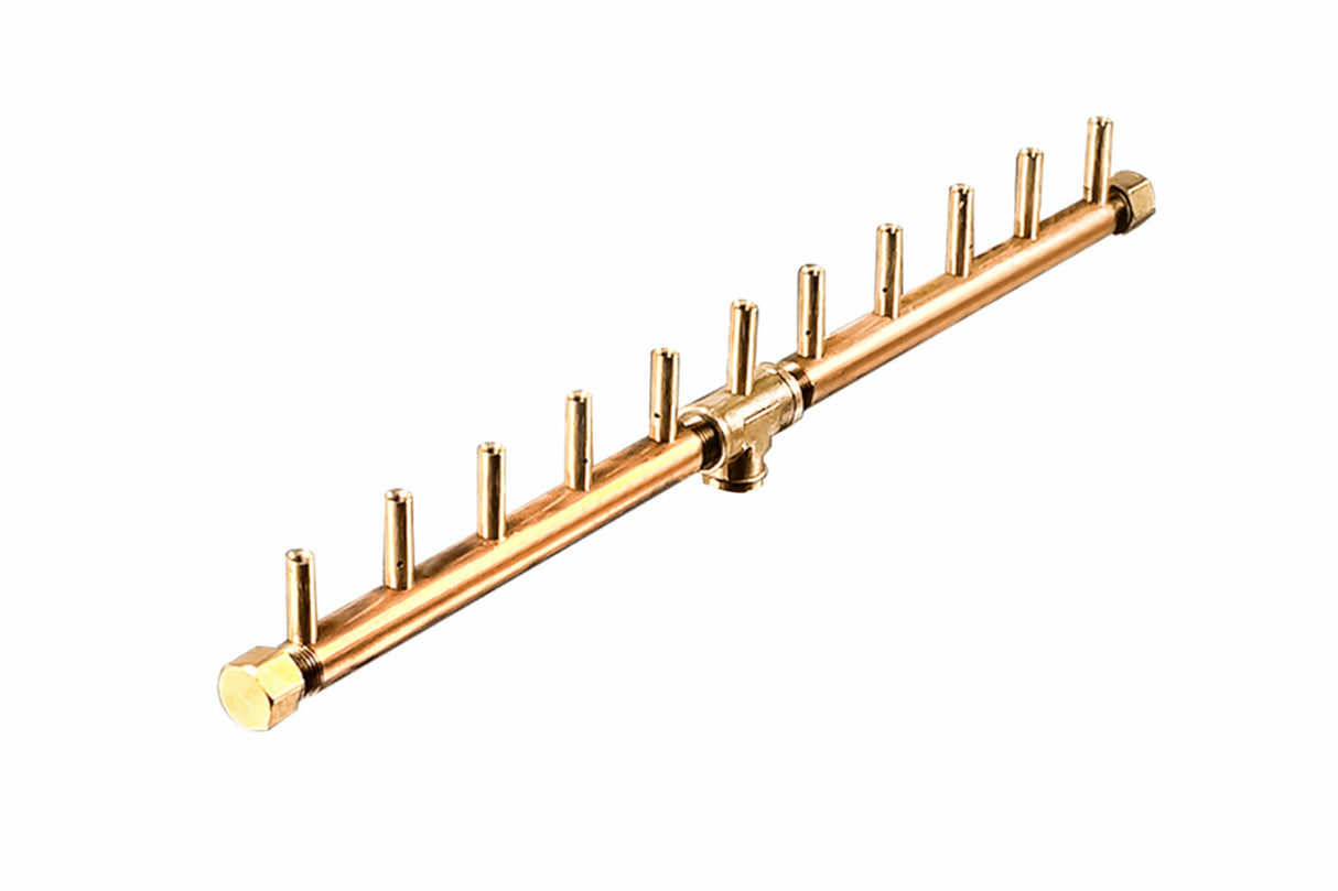 Linear Burner: 110,000 BTU Warming Trends Crossfire Brass Burner Kit (CFBL110) 22″ – Openings 26″ x 6″ or Larger