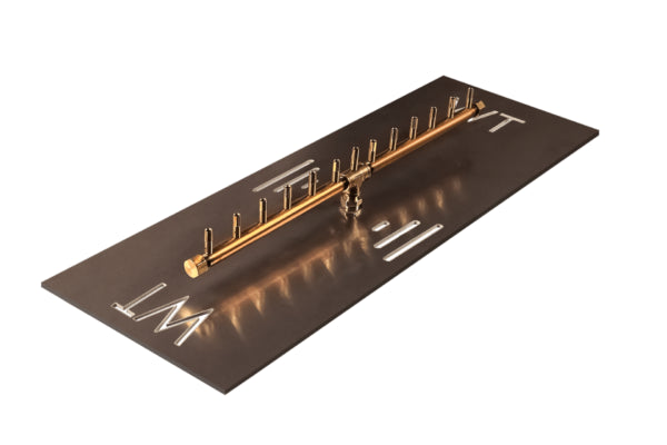 Linear Burner: 130,000 BTU Warming Trends Crossfire Brass Burner Kit (CFBL130) 26″ – Openings 32″ x 8″ or Larger