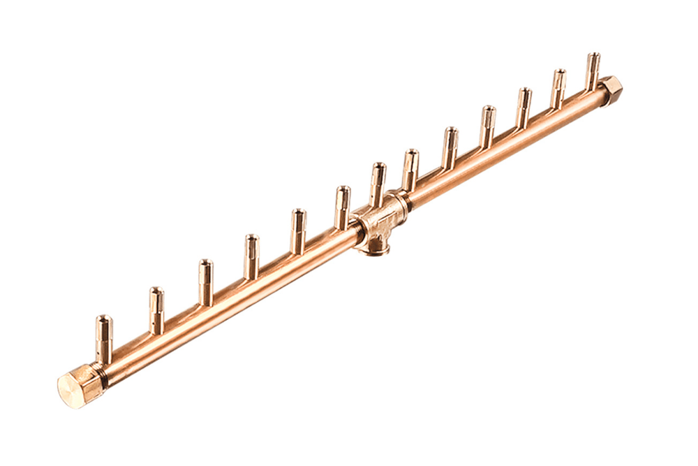 Linear Burner: 130,000 BTU Warming Trends Crossfire Brass Burner Kit (CFBL130) 26″ – Openings 32″ x 8″ or Larger