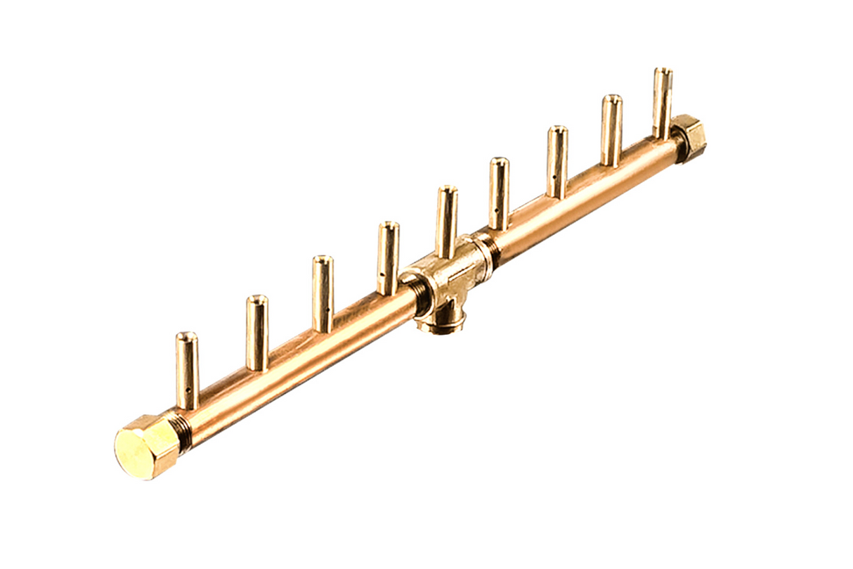 Linear Burner: 90,000 BTU Warming Trends Crossfire Brass Burner Kit (CFBL) 18″ – Openings 20″ x 6″ or Larger