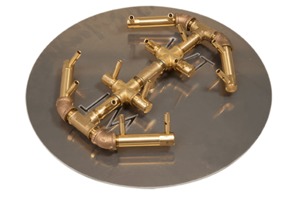 Octagonal Burner: 140,000 BTU Warming Trends Crossfire Brass Burner Kit (CFBO140) 12.5″ x 14.5″ – Openings 18″ or Larger