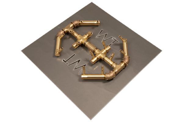 Octagonal Burner: 140,000 BTU Warming Trends Crossfire Brass Burner Kit (CFBO140) 12.5″ x 14.5″ – Openings 18″ or Larger