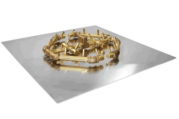 Octagonal Burner: 180,000 BTU Warming Trends Crossfire Brass Burner Kit (CFBO180) 14.75″ x 15.75″ – Openings 22″ to 32″