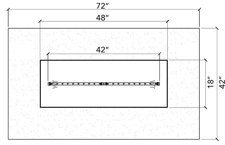 Ready to Finish Fire Pit Kit with Crossfire Burner – RECTANGLE