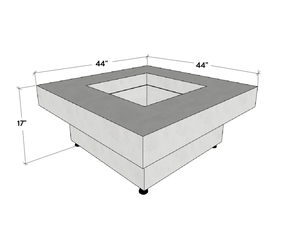 Platz - Square Concrete Fire Pit Table