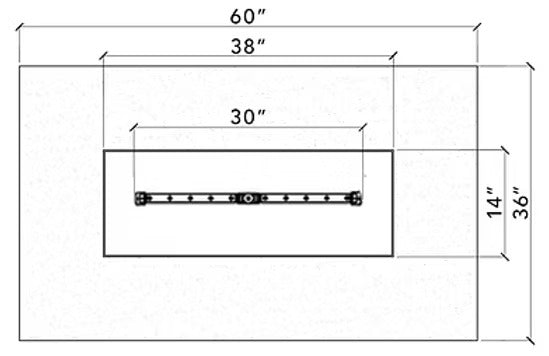 Ready to Finish Fire Pit Kit with Crossfire Burner – RECTANGLE