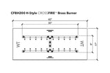 H-Style Burner: 200,000 BTU Warming Trends Crossfire Brass Burner Kit (CFBH200) 30″ x 9″ – For 40” x 17” Opening or Larger