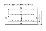 H-Style Burner: 340,000 BTU Warming Trends Crossfire Brass Burner Kit (CFBH340) 48″ x 14″ – For 62” x 25” Opening or Larger