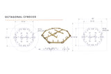 Octagonal Burner: 320,000 BTU Warming Trends Crossfire Brass Burner Kit (CFBO320) 24.5″ x 24.5″ – Openings 36″ to 43″