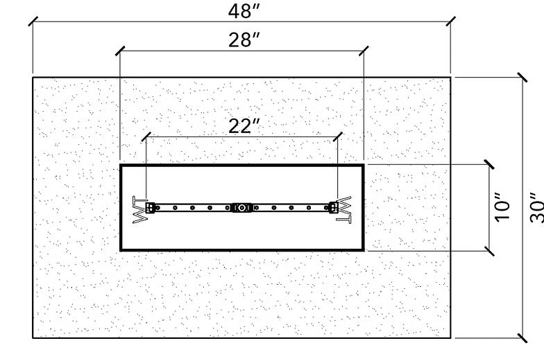Ready to Finish Fire Pit Kit with Crossfire Burner – RECTANGLE