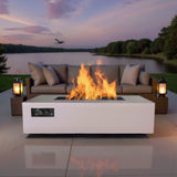 Aon Steel Rectangular Fire Pit Table