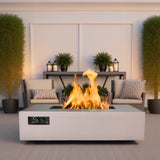 Aon Steel Rectangular Fire Pit Table