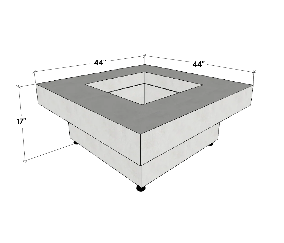 Platz - Square Concrete Fire Pit Table